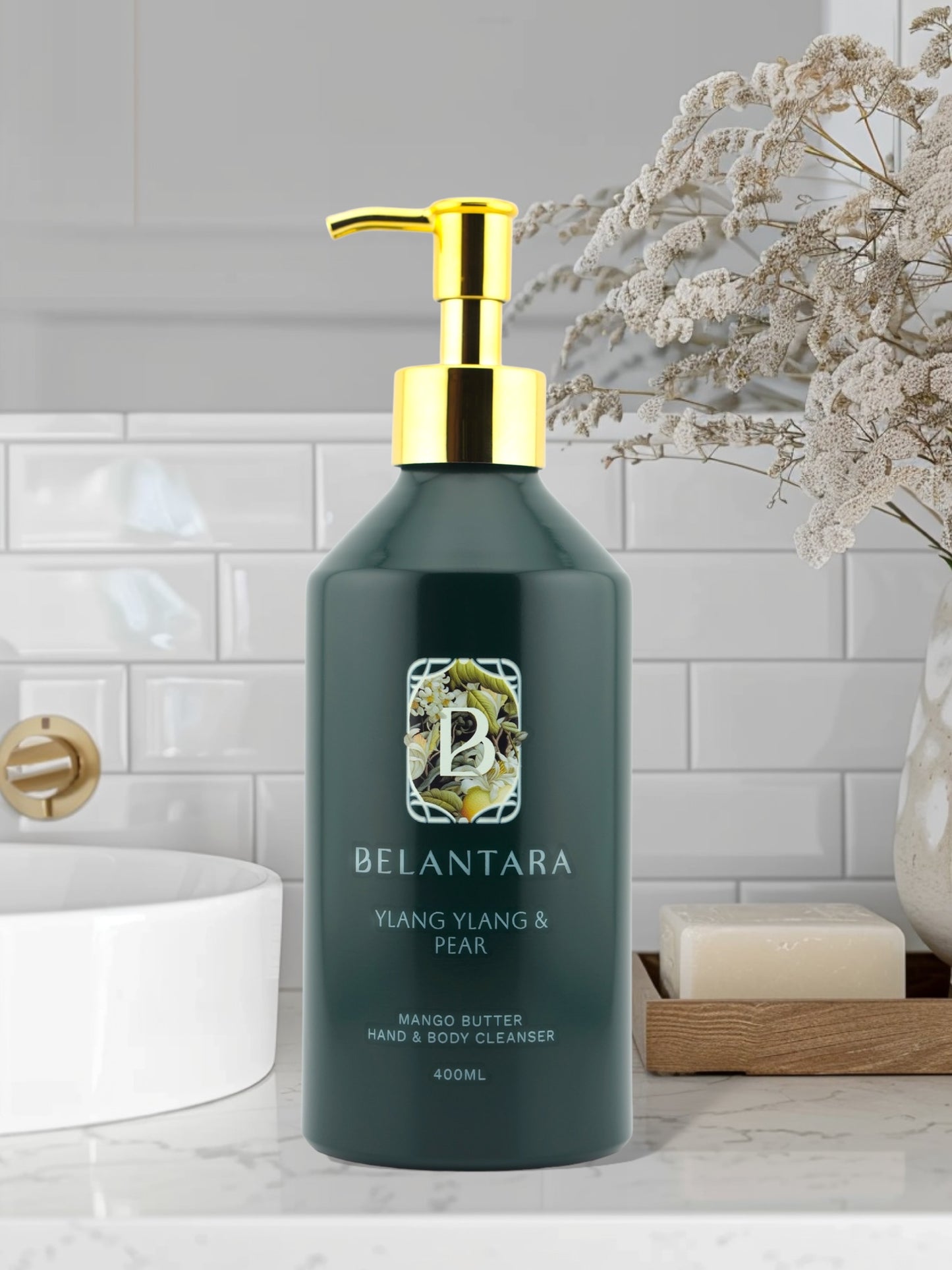 Mango Butter Hand and Body Wash - Ylang Ylang & Pear Fragrance in 400ml size.