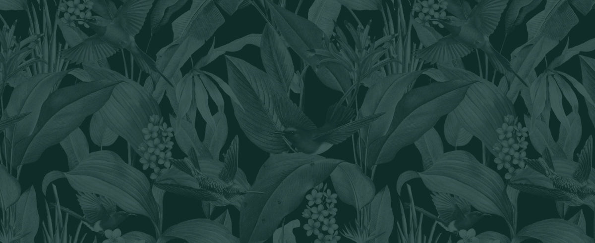 Dark green leafy pattern on a dark background