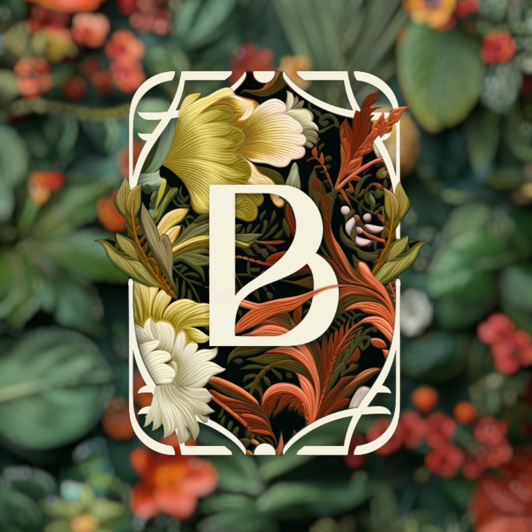 The Belantara Logo over a background of red and green tones.